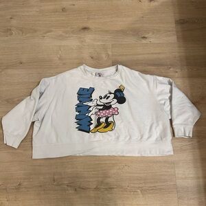 Disney White Sweatshirt with Minnie Mouse Graphic